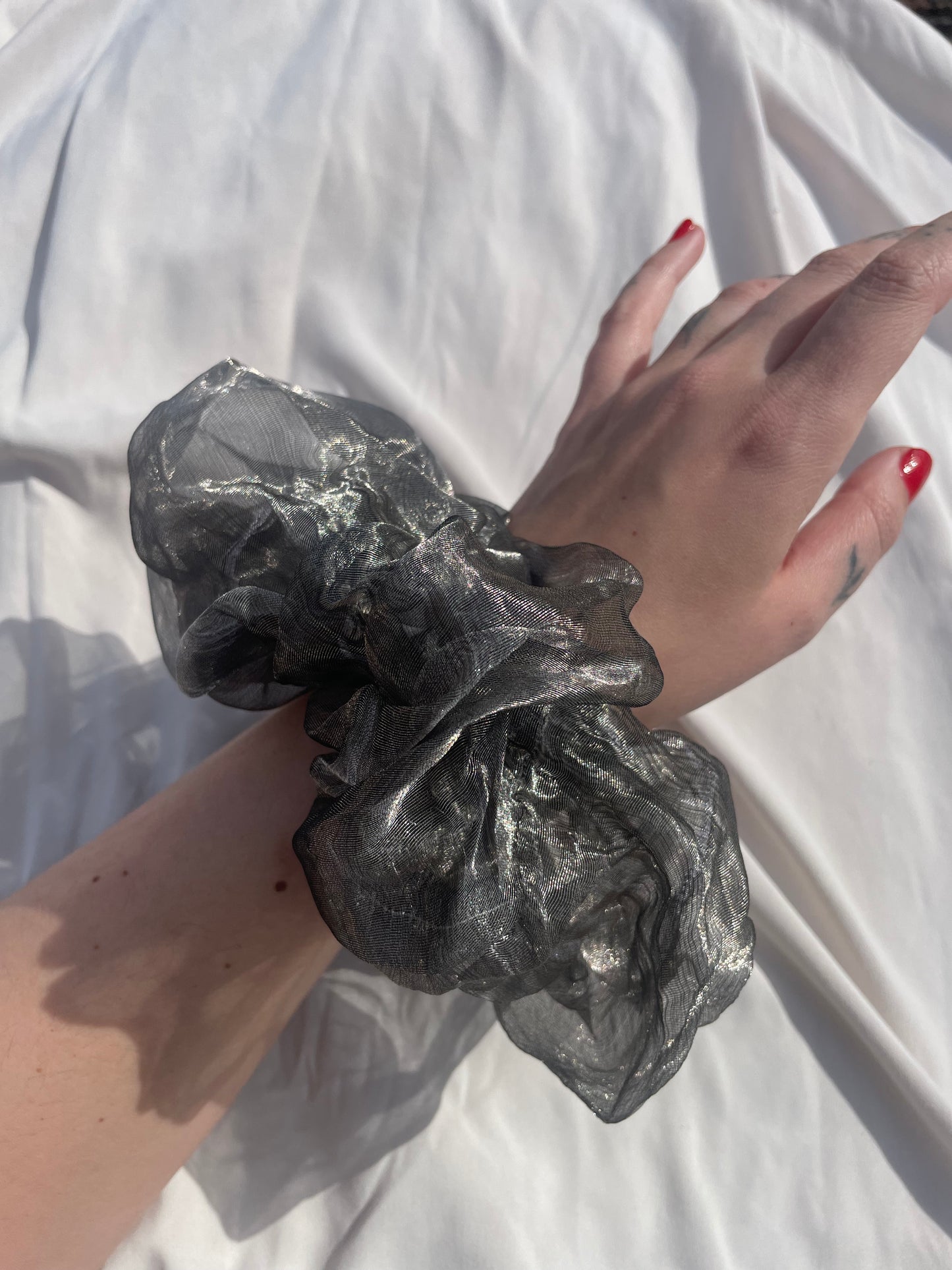 Plant Dyed Silk Organza Scrunchie