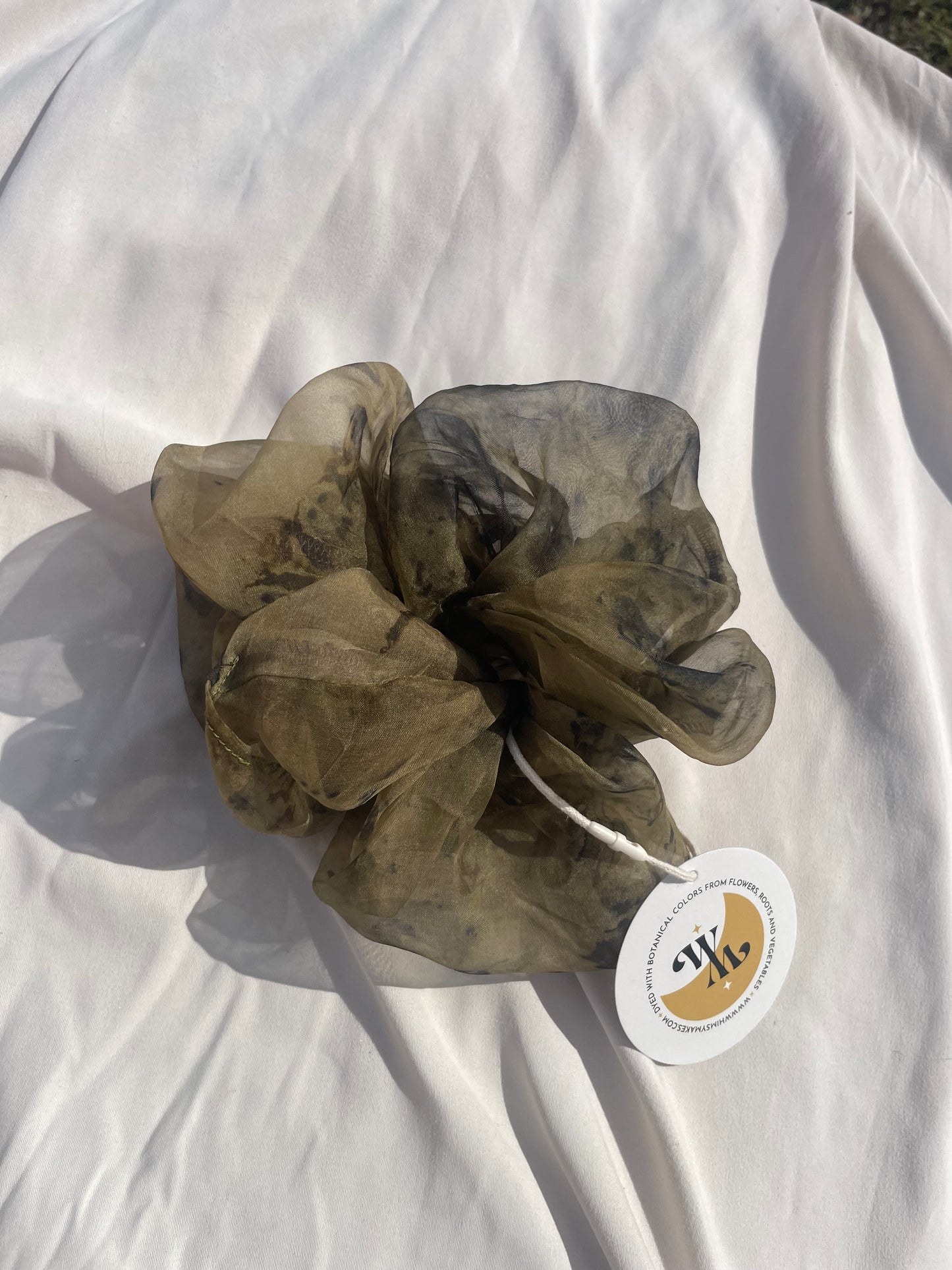 Plant Dyed Silk Organza Scrunchie