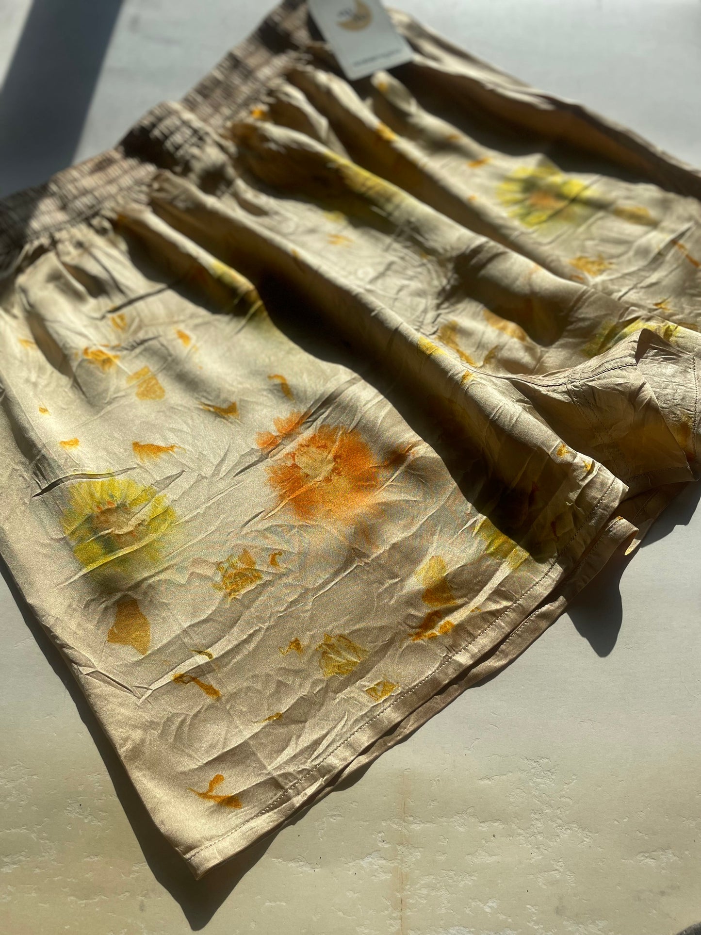 Silk Boxers - Black Walnut & Madder Root w/ Flower Eco Print