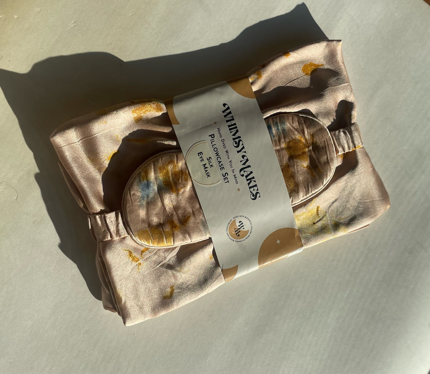 Silk Pillowcase Eye Mask Set Soft Madder Bundle Dye