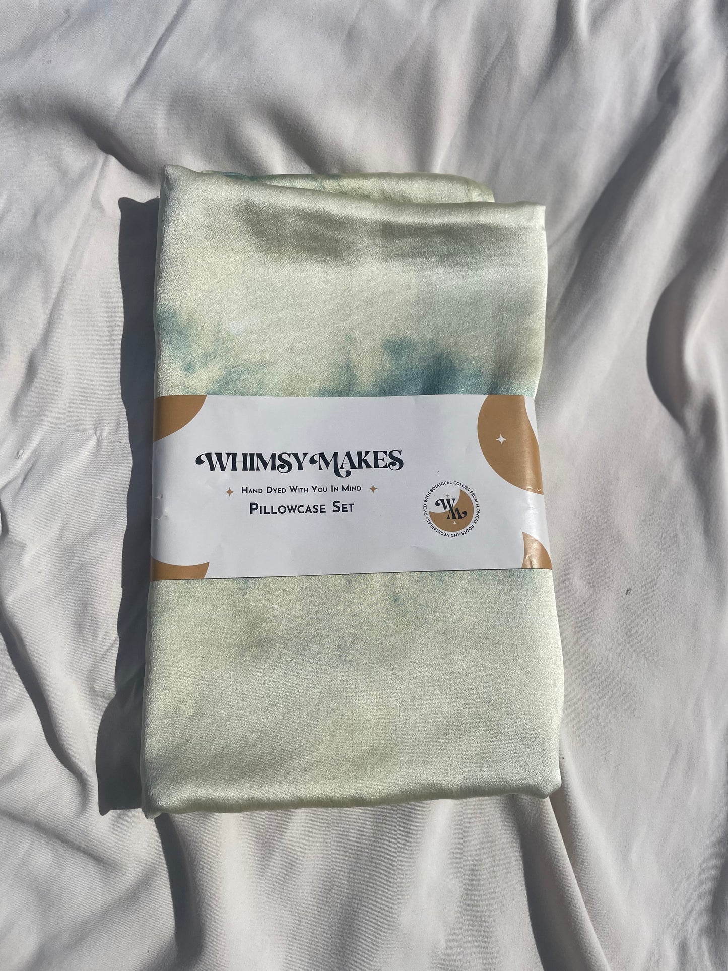 Silk Pillowcase Set Eucalyptus & Indigo Shatter