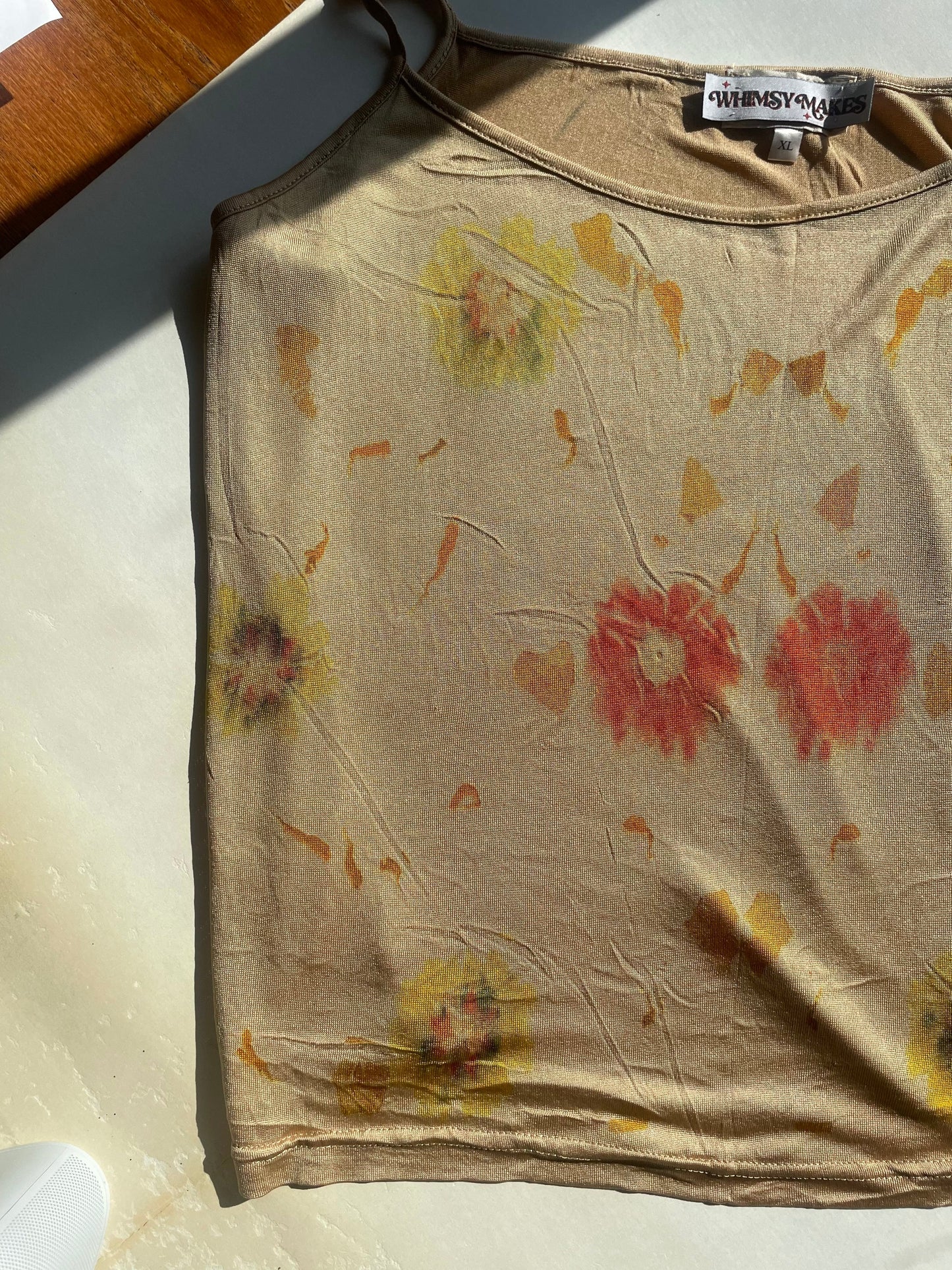 Silk Knit Cami - Black Walnut & Flower Eco Print