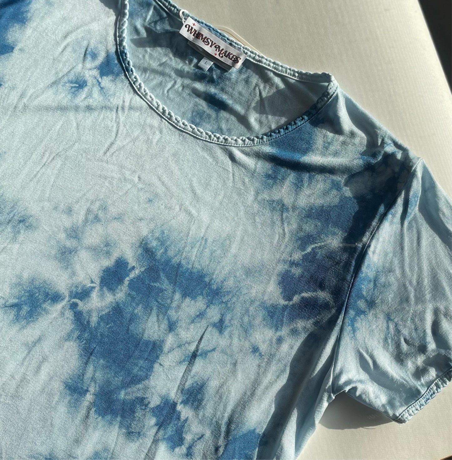 Silk Knit Indigo Shatter Tee Shirt